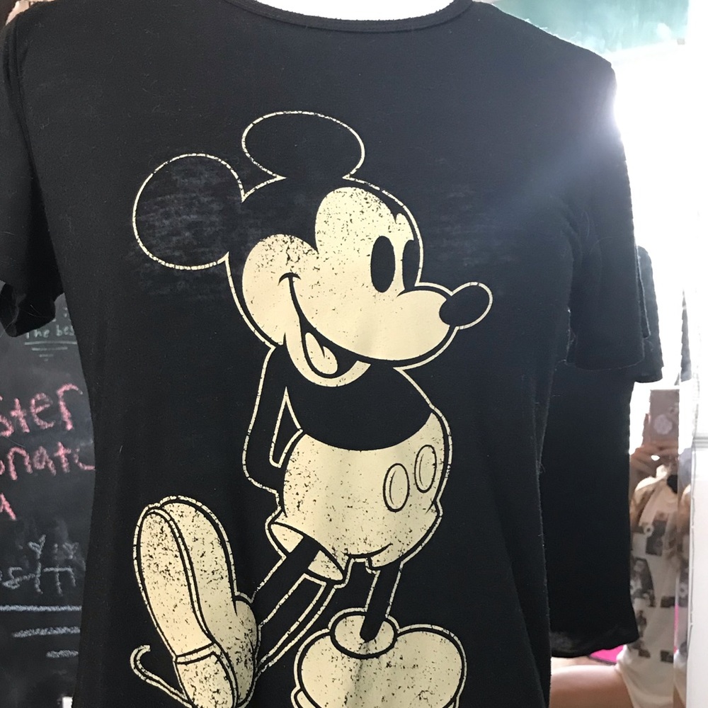 A black micky mouse shirt